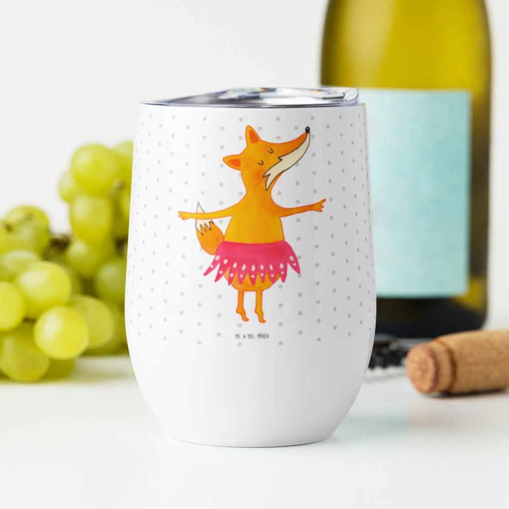 Wine cup Fox ballerina insulated tumbler, wine tumbler, drinking cup, mulled wine cup, stemless wine glasses, wine goblet, wine glasses, wine travel tumbler, portable wine cup, premium wine tumbler, hot drinks, fox, foxes, forest wildlife, clever as a fox, animal lover, invitation, vixen, fox saying, birthday, ballerina, ballet, dancing, party, dancer