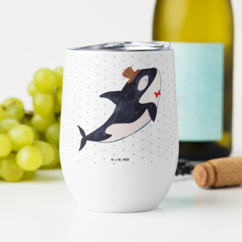 Wine cup orca cylinder wine travel tumbler, premium wine tumbler, wine goblet, mulled wine cup, stemless wine glasses, hot drinks, wine tumbler, portable wine cup, wine glasses, drinking cup, insulated tumbler, Seafood, aquatic animals, ocean, sea, fish, shells, corals, reef, whale, narwhal, sea urchin, lobster, platypus, turtle, manatee, crocodile, orca, shrimp, gifts for seafood lovers, water world, underwater animals, underwater world, vacation, deep sea, seafood fans, gift ideas, seafood decoration, seafood posters, feast, party, birthday, glitter, confetti, celebration, congratulations
