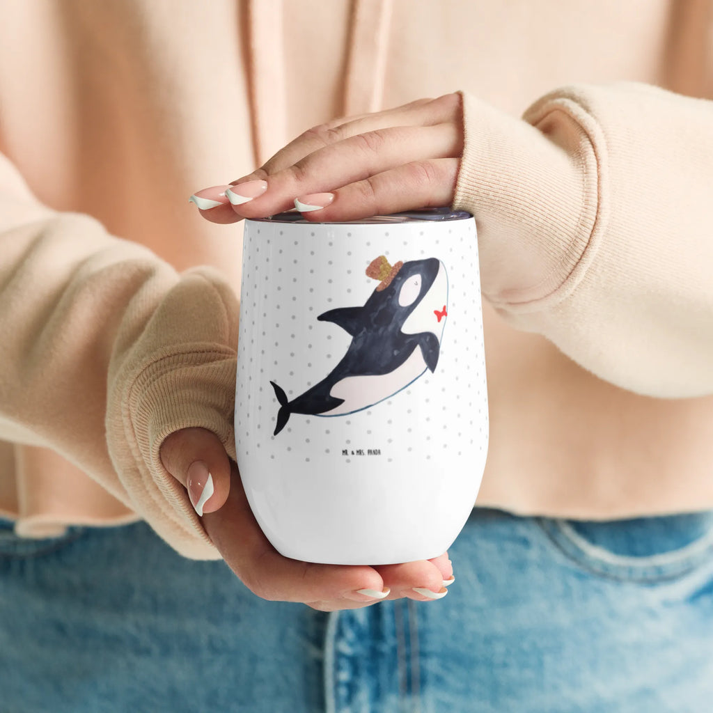 Wine cup orca cylinder wine travel tumbler, premium wine tumbler, wine goblet, mulled wine cup, stemless wine glasses, hot drinks, wine tumbler, portable wine cup, wine glasses, drinking cup, insulated tumbler, Seafood, aquatic animals, ocean, sea, fish, shells, corals, reef, whale, narwhal, sea urchin, lobster, platypus, turtle, manatee, crocodile, orca, shrimp, gifts for seafood lovers, water world, underwater animals, underwater world, vacation, deep sea, seafood fans, gift ideas, seafood decoration, seafood posters, feast, party, birthday, glitter, confetti, celebration, congratulations