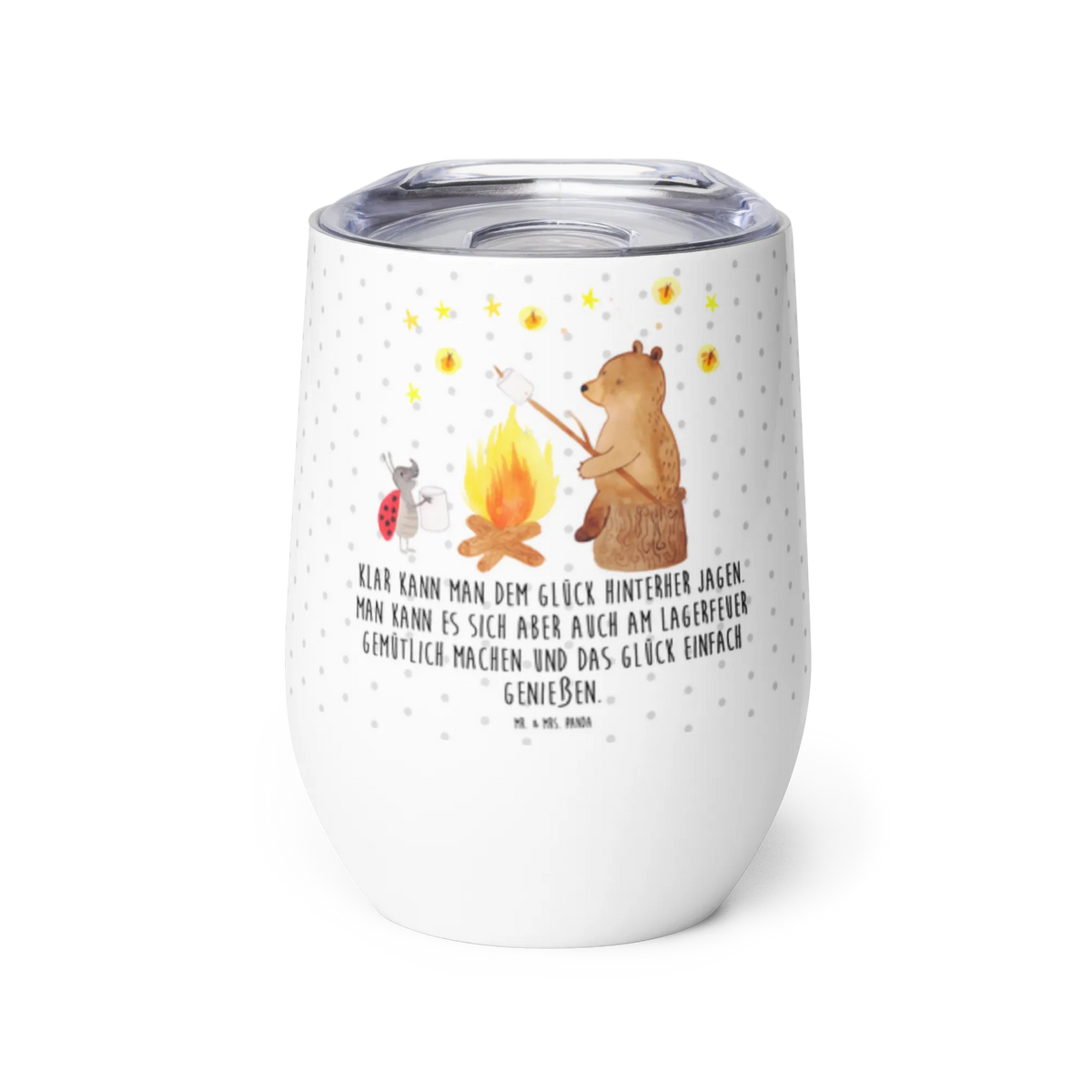 Wine cup Bear & Ladybird campfire Isolierbecher, edelstahl isolierbecher, motivbecher, Reisebecher, heißgetränkebecher, Edelstahlbecher, Wein Thermobecher, edelstahl thermobecher, Weinbecher, kaffee tasse, isoliertasse, reise kaffeebecher, Weintumbler, thermosbecher, Thermo Becher, glühwein tasse, glühweinbecher, Thermobecher, Outdoor Becher, Edelstahl Weinbecher, Teddy, Bär, Teddybär, Lagerfeuer