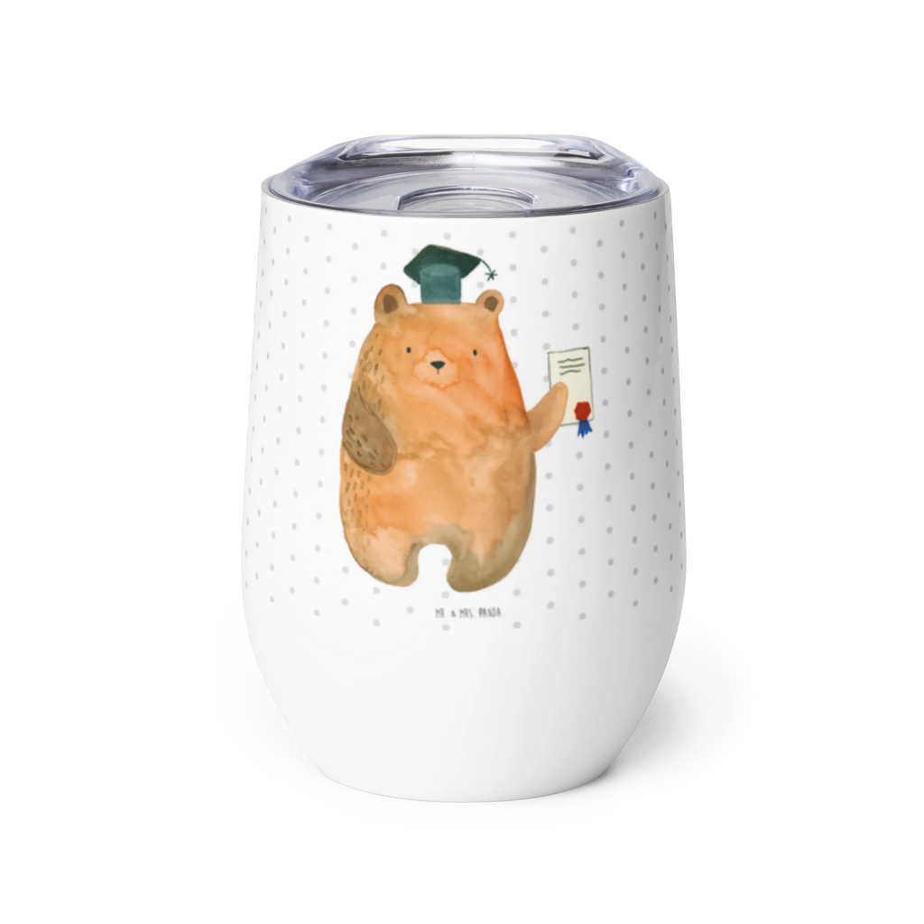 Wine cup bear Test hot drinks, wine travel tumbler, wine goblet, premium wine tumbler, mulled wine cup, portable wine cup, drinking cup, stemless wine glasses, wine tumbler, wine glasses, insulated tumbler, bear, teddy, teddy bear, cuddly toy, degree, examinations, certificate, Abitur, examination passed, diploma