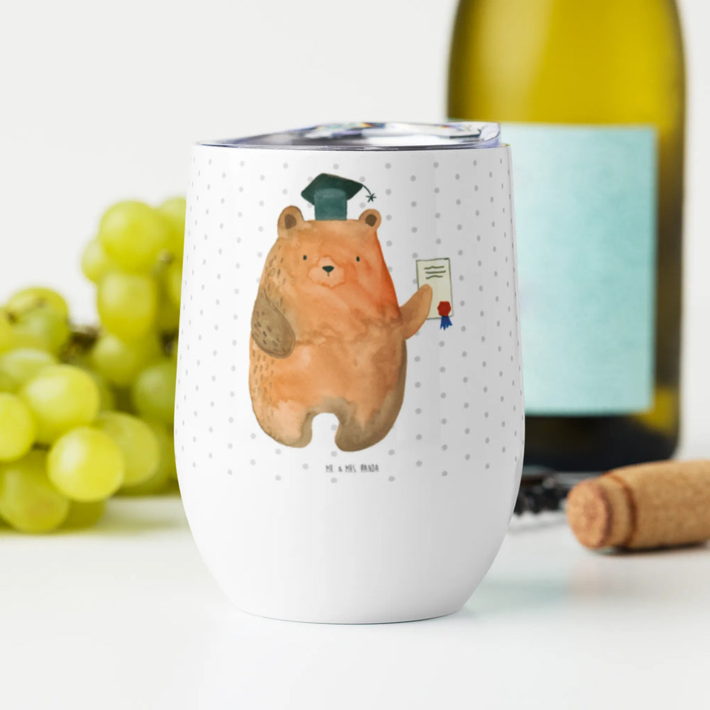 Wine cup bear Test hot drinks, wine travel tumbler, wine goblet, premium wine tumbler, mulled wine cup, portable wine cup, drinking cup, stemless wine glasses, wine tumbler, wine glasses, insulated tumbler, bear, teddy, teddy bear, cuddly toy, degree, examinations, certificate, Abitur, examination passed, diploma