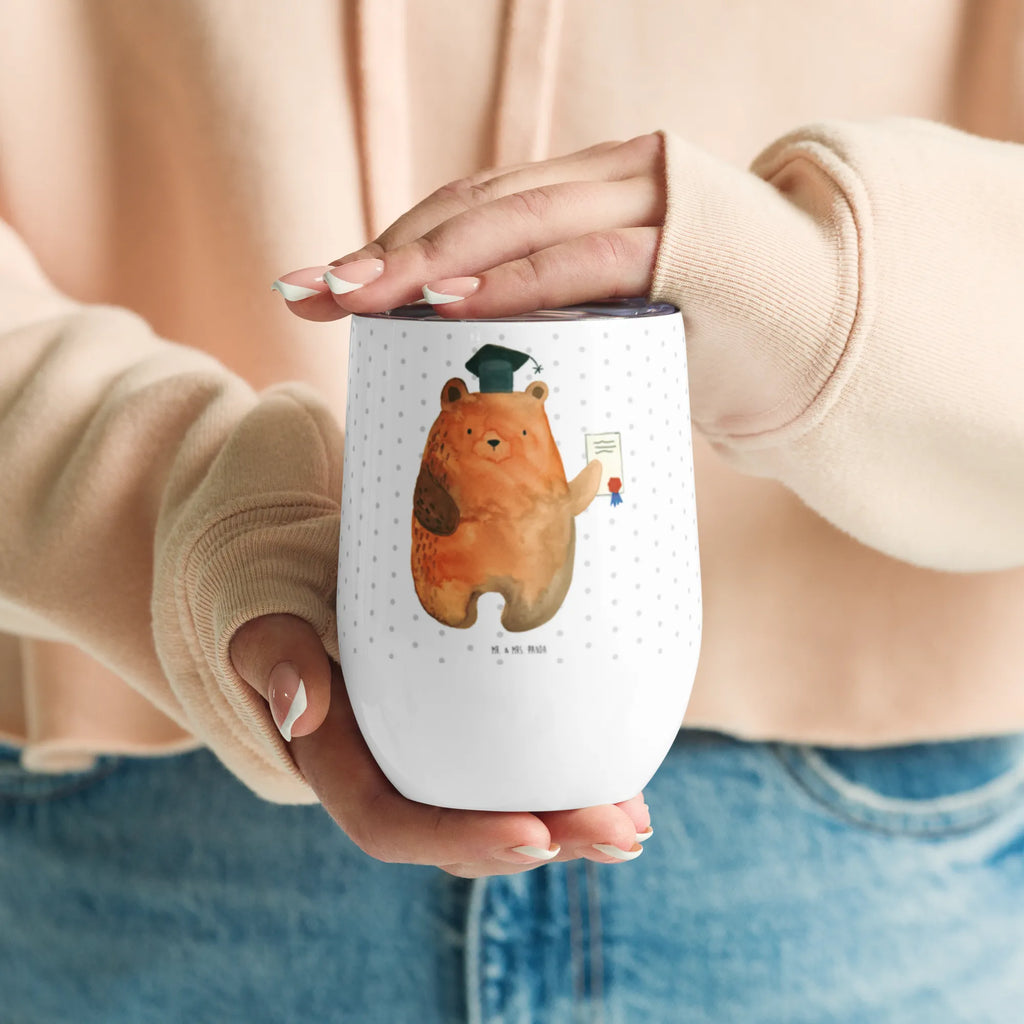 Wine cup bear Test hot drinks, wine travel tumbler, wine goblet, premium wine tumbler, mulled wine cup, portable wine cup, drinking cup, stemless wine glasses, wine tumbler, wine glasses, insulated tumbler, bear, teddy, teddy bear, cuddly toy, degree, examinations, certificate, Abitur, examination passed, diploma