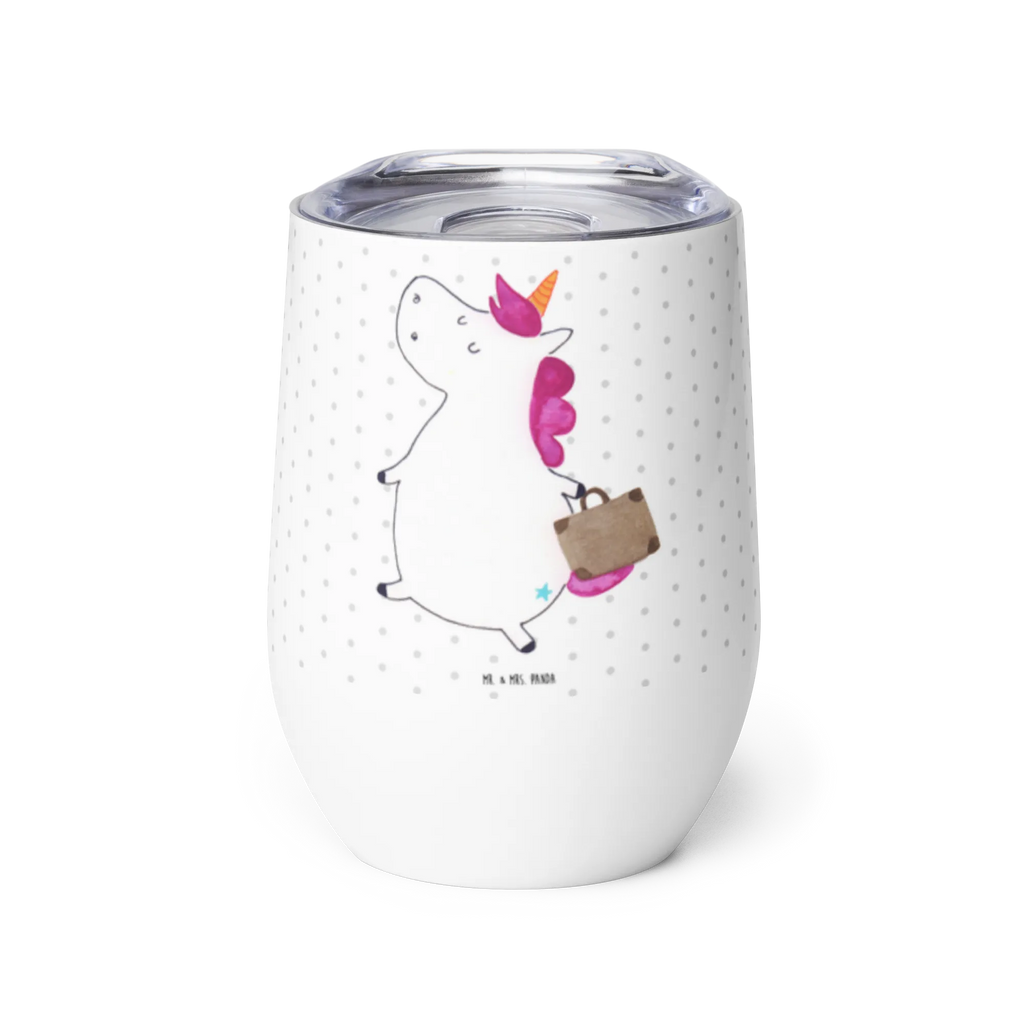 Wine cup unicorn Suitcase stemless wine glasses, wine travel tumbler, insulated tumbler, mulled wine cup, hot drinks, wine tumbler, wine glasses, premium wine tumbler, portable wine cup, drinking cup, wine goblet, unicorn, unicorns, suitcase, travel, adventure, Unicorn, traveler gift, holiday present, luggage, traveling