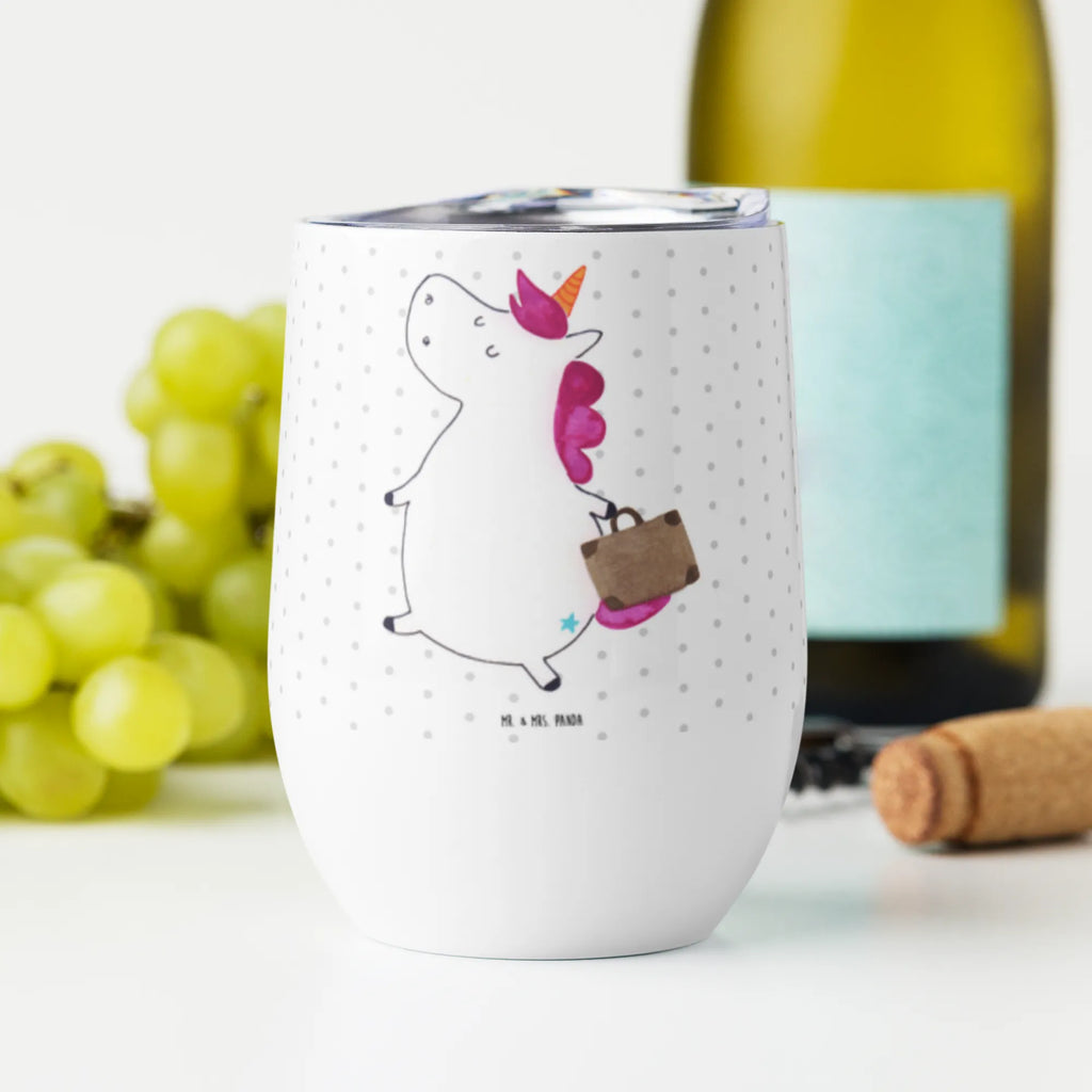 Wine cup unicorn Suitcase stemless wine glasses, wine travel tumbler, insulated tumbler, mulled wine cup, hot drinks, wine tumbler, wine glasses, premium wine tumbler, portable wine cup, drinking cup, wine goblet, unicorn, unicorns, suitcase, travel, adventure, Unicorn, traveler gift, holiday present, luggage, traveling