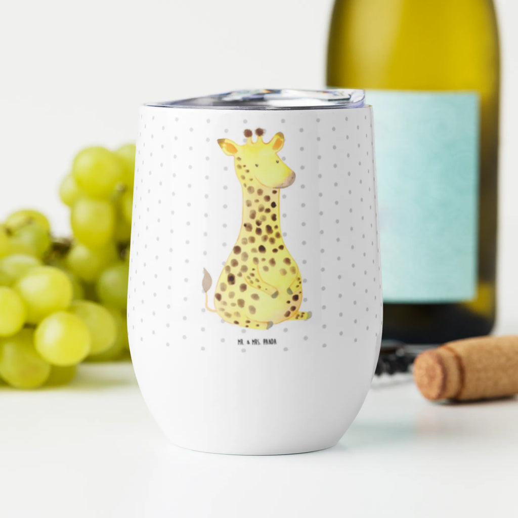 Wine cup giraffe Satisfied insulated tumbler, wine goblet, wine glasses, wine travel tumbler, mulled wine cup, hot drinks, premium wine tumbler, portable wine cup, wine tumbler, stemless wine glasses, drinking cup, Africa, Happiness, Giraffe, Adventure