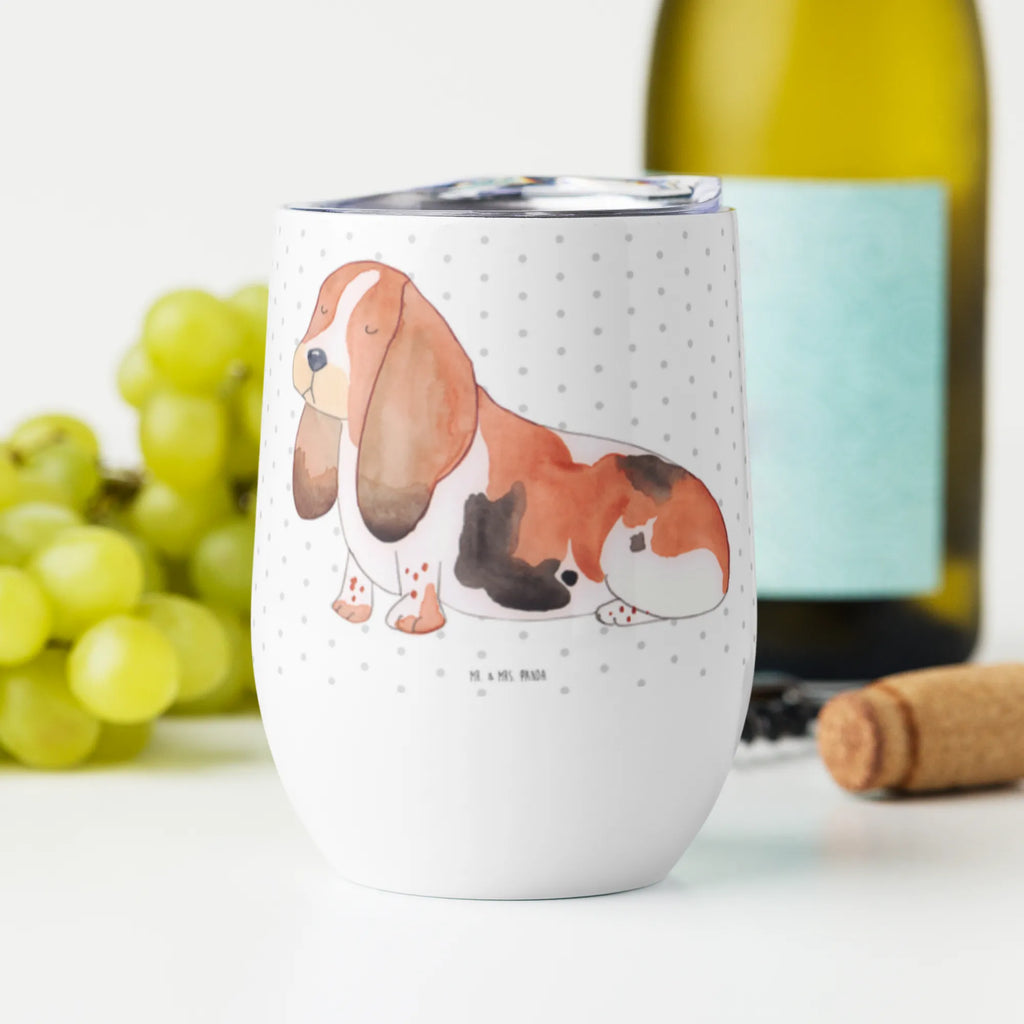 Kieliszek do wina pies Basset Hound Pies, motyw psa, zwierzę domowe, rasa psa, miłośnik zwierząt, właściciel psa, powiedzenia