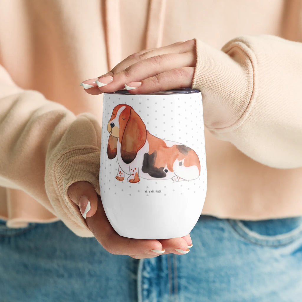 Kieliszek do wina pies Basset Hound Pies, motyw psa, zwierzę domowe, rasa psa, miłośnik zwierząt, właściciel psa, powiedzenia