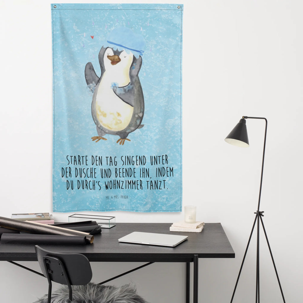 Tapestry Penguin have a shower Tapestry, Decoration, Wall hanging, Boho, Penguin, North Pole, Winter, Penguins, life motto, shower, new start, penguins, motivation, new beginning, being happy