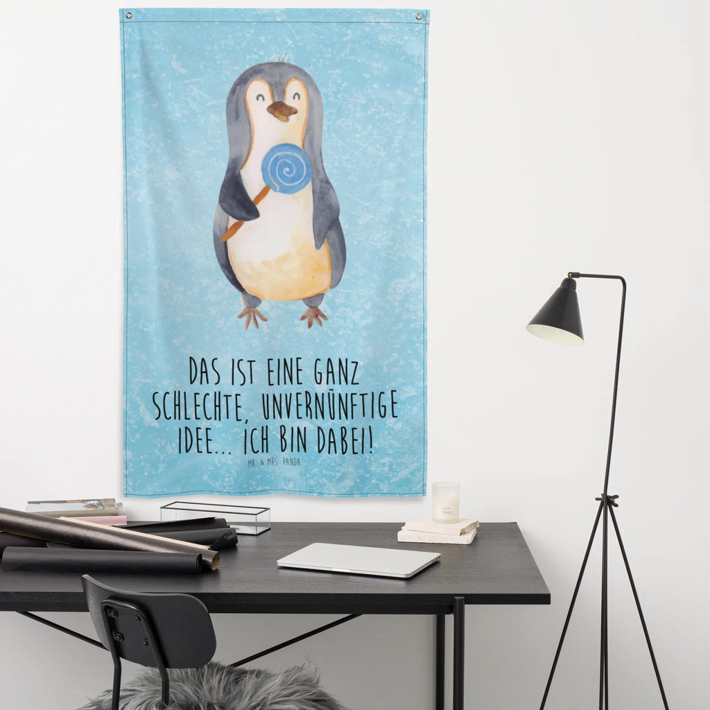 Wandteppich Pinguin Lolli Wand Deko, Kinderzimmer Wanddeko, Tapestry, Kinderzimmer, Wandbild, Kinderzimmer Wand, Boho, Textil-Kunst, Wandteppich, Wandtuch, Dekoration, Schmuck-Wandbehang, Kinderzimmer Deko, Tapisserie, Wanddeko, Wandbehang, Pinguin, Blödsinn, Lolli, Rebell, Pinguine, Rabauke, Spruch, Gauner, Ganove, Süßigkeiten