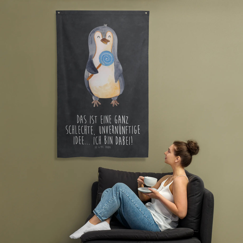 Wandteppich Pinguin Lolli Wand Deko, Kinderzimmer Wanddeko, Tapestry, Kinderzimmer, Wandbild, Kinderzimmer Wand, Boho, Textil-Kunst, Wandteppich, Wandtuch, Dekoration, Schmuck-Wandbehang, Kinderzimmer Deko, Tapisserie, Wanddeko, Wandbehang, Pinguin, Blödsinn, Lolli, Rebell, Pinguine, Rabauke, Spruch, Gauner, Ganove, Süßigkeiten