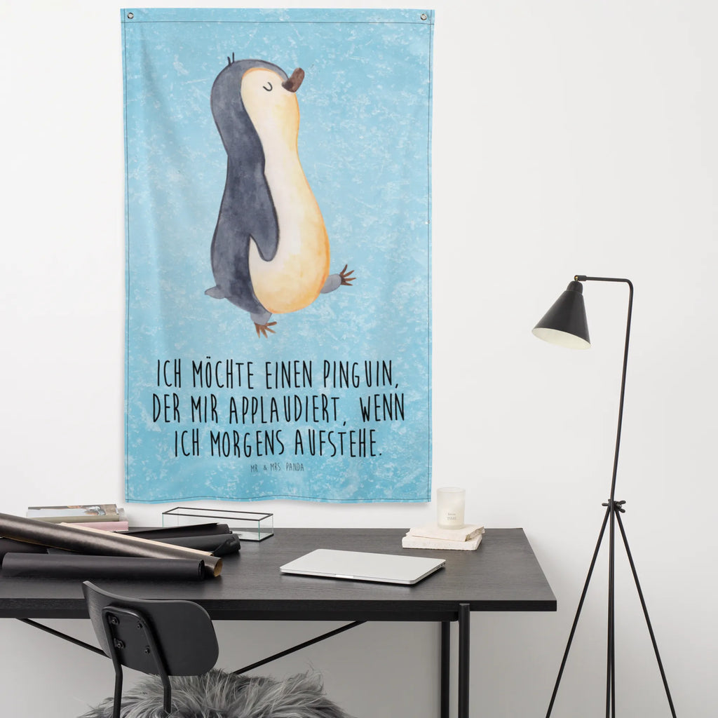 Wandteppich Pinguin marschierend Wandbehang, Wand Deko, Boho, Kinderzimmer Wanddeko, Wandtuch, Wandbild, Tapisserie, Kinderzimmer Deko, Schmuck-Wandbehang, Tapestry, Textil-Kunst, Kinderzimmer Wand, Wandteppich, Pinguin, Bruder, Frühaufsteher, Langschläfer, Pinguine, Schwester, Familie