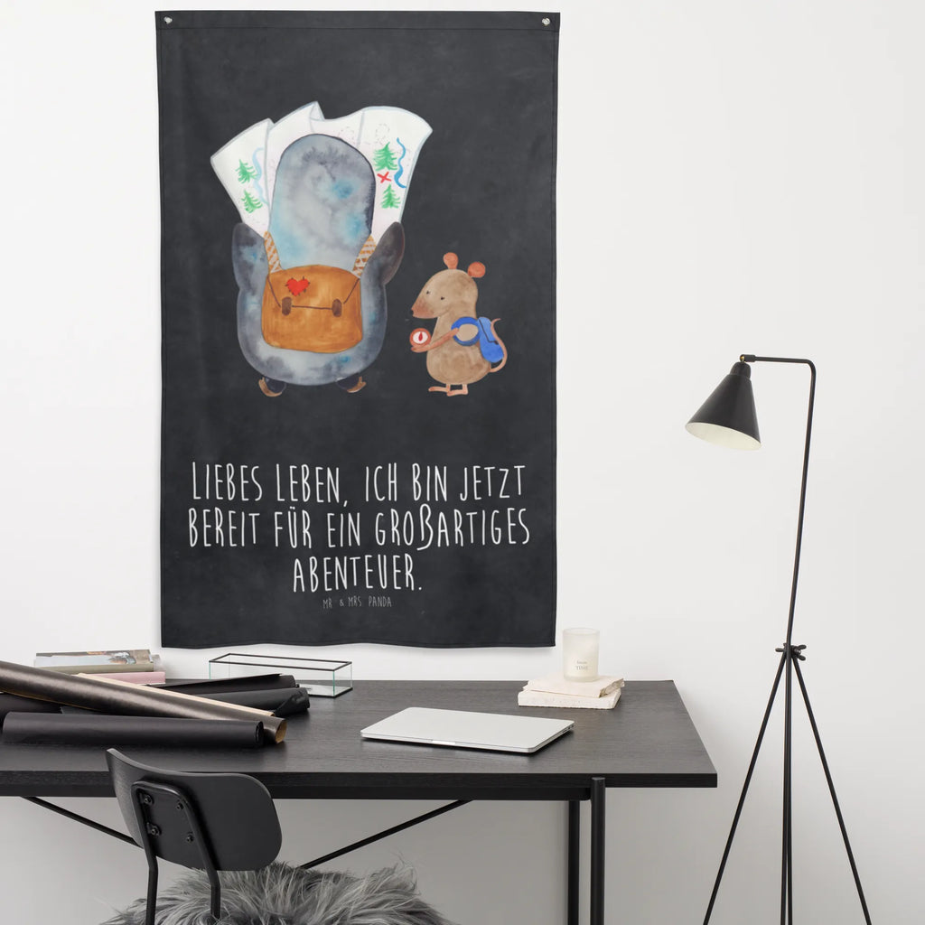 Wandteppich Pinguin & Maus Wanderer Kinderzimmer Wand, Schmuck-Wandbehang, Tapisserie, Kinderzimmer Wanddeko, Kinderzimmer Deko, Textil-Kunst, Wanddeko, Wandbehang, Kinderzimmer, Boho, Wand Deko, Tapestry, Wandteppich, Wandtuch, Wandbild, Dekoration, Pinguin, Wanderlust, wandern, Roadtrip, Abenteurer, Ausflug, Pinguine, Abenteuer