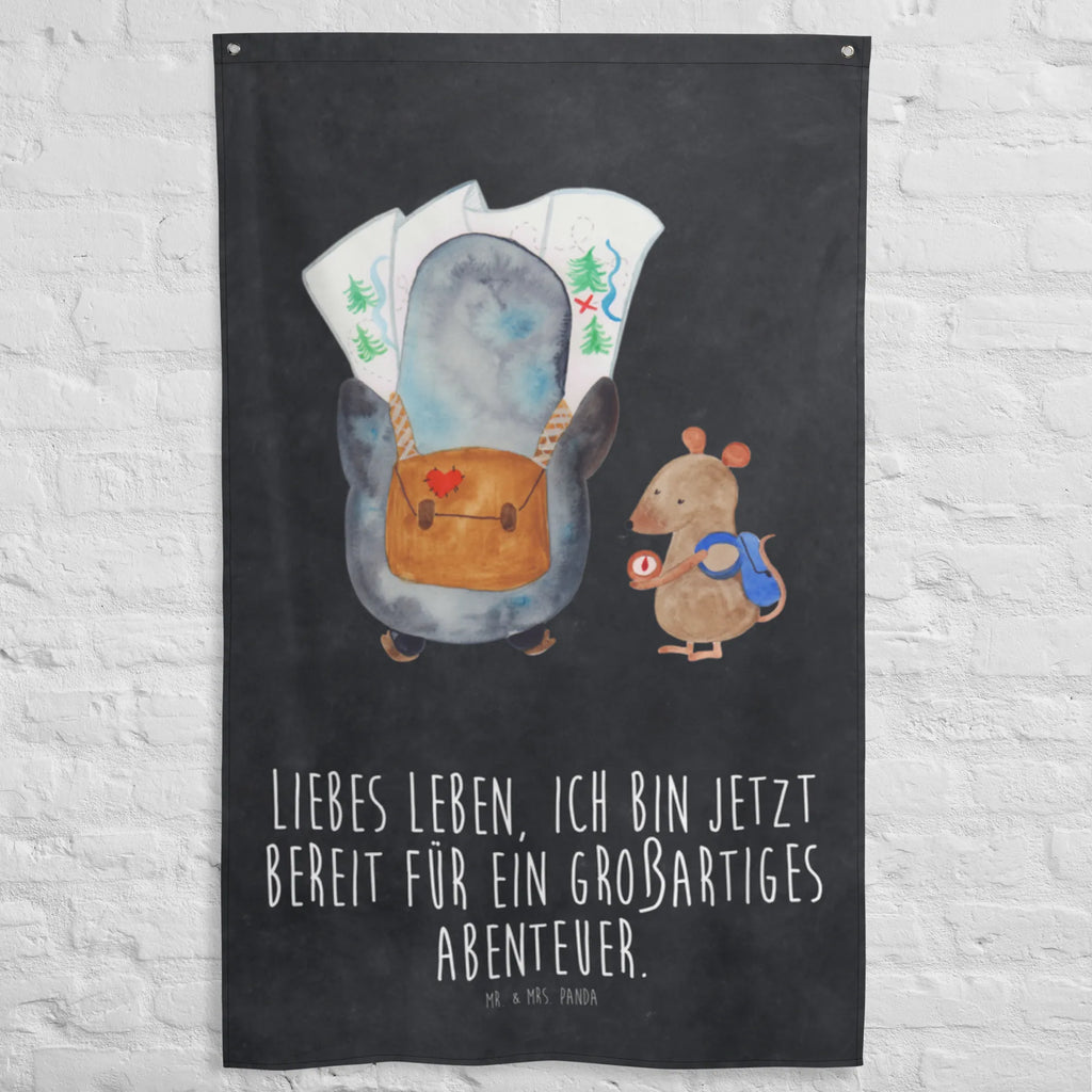 Wandteppich Pinguin & Maus Wanderer Kinderzimmer Wand, Schmuck-Wandbehang, Tapisserie, Kinderzimmer Wanddeko, Kinderzimmer Deko, Textil-Kunst, Wanddeko, Wandbehang, Kinderzimmer, Boho, Wand Deko, Tapestry, Wandteppich, Wandtuch, Wandbild, Dekoration, Pinguin, Wanderlust, wandern, Roadtrip, Abenteurer, Ausflug, Pinguine, Abenteuer