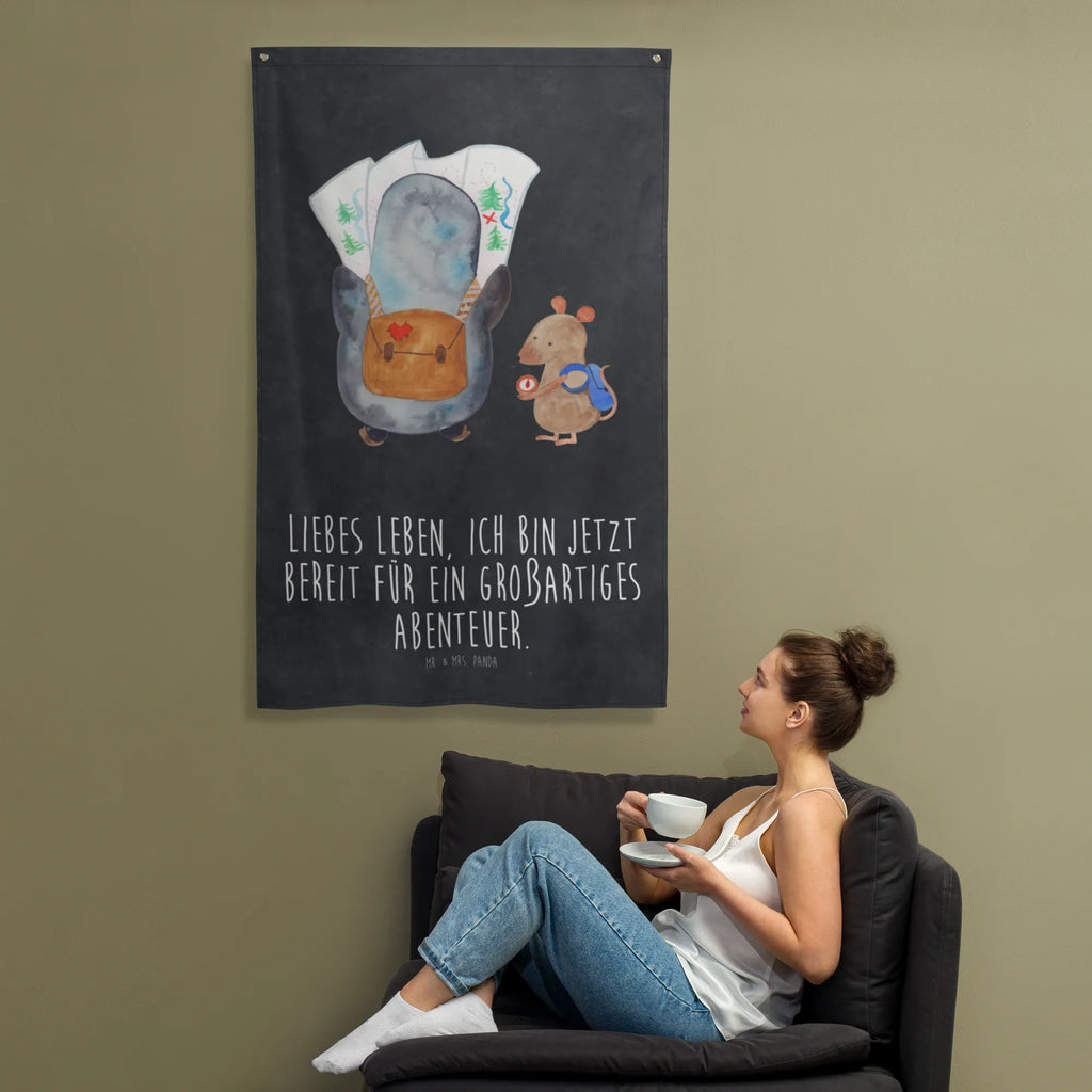 Wandteppich Pinguin & Maus Wanderer Kinderzimmer Wand, Schmuck-Wandbehang, Tapisserie, Kinderzimmer Wanddeko, Kinderzimmer Deko, Textil-Kunst, Wanddeko, Wandbehang, Kinderzimmer, Boho, Wand Deko, Tapestry, Wandteppich, Wandtuch, Wandbild, Dekoration, Pinguin, Wanderlust, wandern, Roadtrip, Abenteurer, Ausflug, Pinguine, Abenteuer