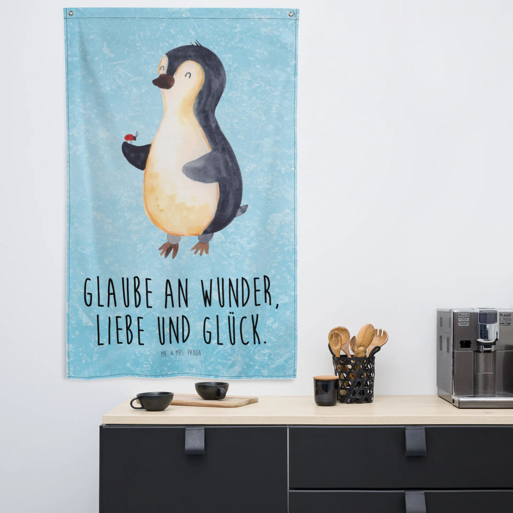Wandteppich Pinguin Marienkäfer Wandbehang, Schmuck-Wandbehang, Wand Deko, Tapestry, Kinderzimmer, Wanddeko, Wandbild, Kinderzimmer Deko, Wandteppich, Dekoration, Wandtuch, Tapisserie, Kinderzimmer Wand, Textil-Kunst, Kinderzimmer Wanddeko, Boho, Pinguin, Glück, Freude, Marienkäfer, Liebe, Wunder, Lebensfreude, Pinguine