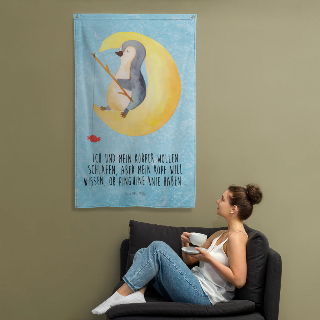 Wandteppich Pinguin Mond Wandtuch, Wandbild, Kinderzimmer Wand, Schmuck-Wandbehang, Tapestry, Boho, Kinderzimmer Wanddeko, Kinderzimmer Deko, Textil-Kunst, Wandteppich, Wand Deko, Tapisserie, Wandbehang, Pinguin, Einschlafen, Gästezimmer, Schlafstörungen, schlafen, Spruch, Pinguine, Nachtruhe, Schlafzimmer