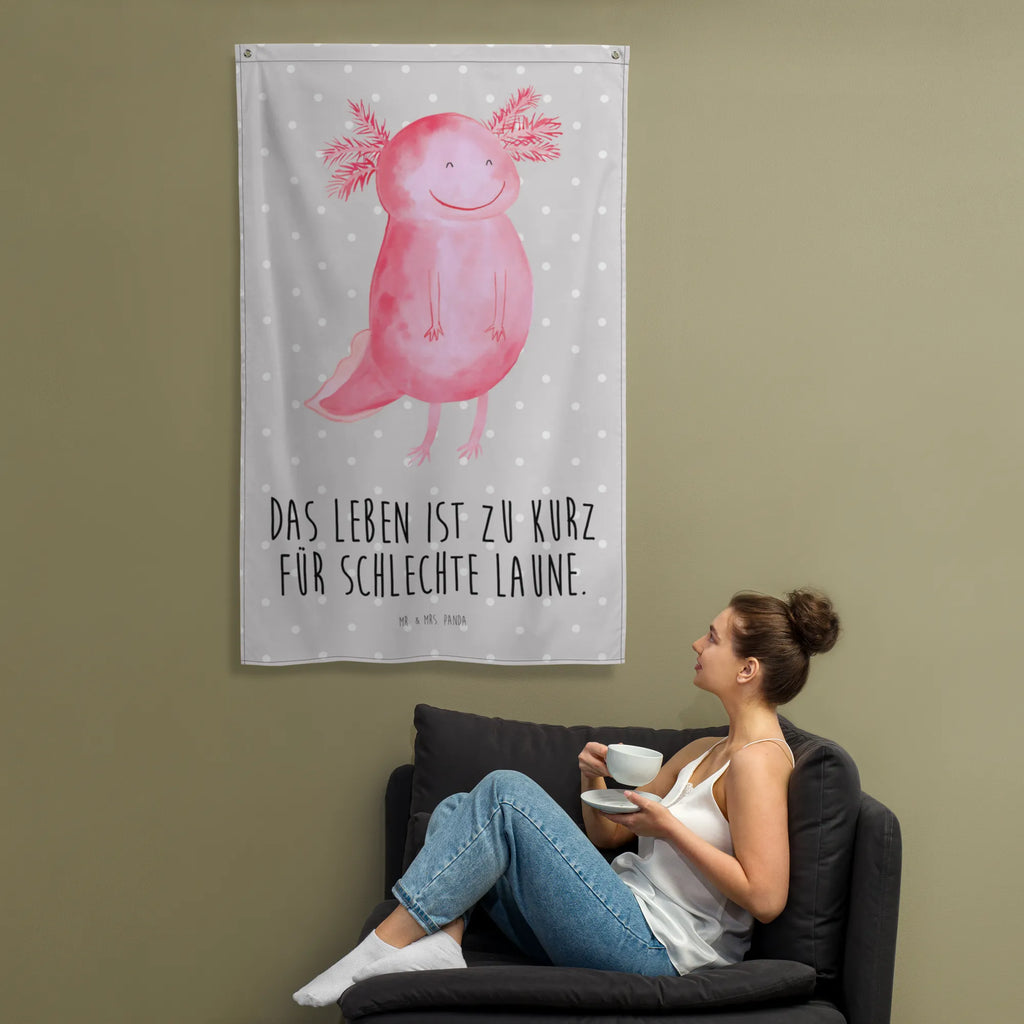 Wandteppich Axolotl glücklich Kinderzimmer, Schmuck-Wandbehang, Textil-Kunst, Tapestry, Dekoration, Wand Deko, Kinderzimmer Wand, Wandteppich, Kinderzimmer Wanddeko, Wanddeko, Kinderzimmer Deko, Wandbehang, Tapisserie, Wandtuch, Boho, Wandbild, Axolotl, Molch, gute Laune, Schwanzlurch, Lurche, Motivation, Axolot, Lurch