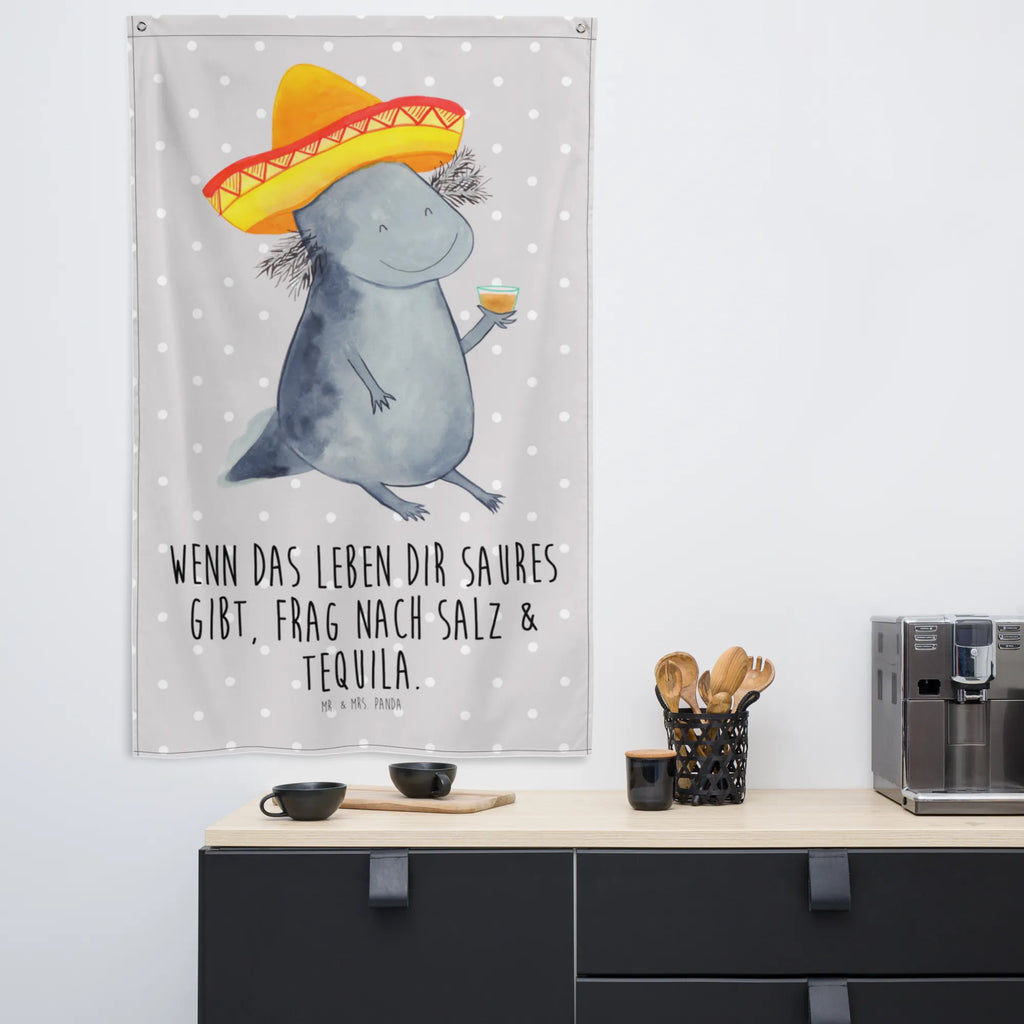 Tapestry axolotl tequila Decoration, Wall hanging, Tapestry, Boho, Axolotl, Axelotl, marine animals, Mexican walking fish, salamander, Axolot, Motivation, Amphibian, Fire Dragon, Fire Salamander, Mexico, Tequila, Saying, Sombrero, Lemon, Tail Lurch