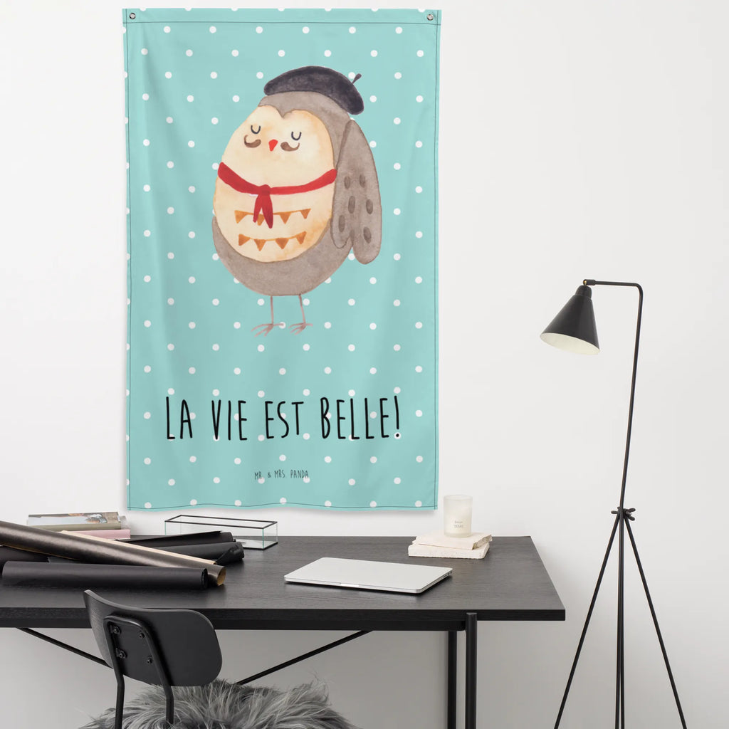 Wandteppich Eule Französisch Kinderzimmer Wanddeko, Wandtuch, Wandbild, Textil-Kunst, Kinderzimmer Deko, Kinderzimmer Wand, Tapisserie, Tapestry, Schmuck-Wandbehang, Wand Deko, Wandbehang, Wandteppich, Boho, Eule, Frankreich, Spruch Französisch, Das Leben Ist schön, Eulen, Spruch schön, Eule Deko, Hibou, La Vie Est Belle, Owl