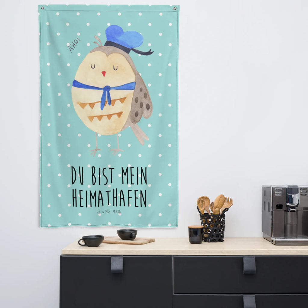 Wandteppich Eule Matrosen Wandteppich, Tapisserie, Tapestry, Wand Deko, Wandbild, Wandtuch, Boho, Kinderzimmer Wanddeko, Kinderzimmer Wand, Wandbehang, Kinderzimmer Deko, Schmuck-Wandbehang, Textil-Kunst, Eule, Eule Spruch, Heimathafen, Eule Deko, Matrose, Freundin, Ehe, Hochzeitstag Geschenk, Owl, Seefahrer, Wortspiel Lustig