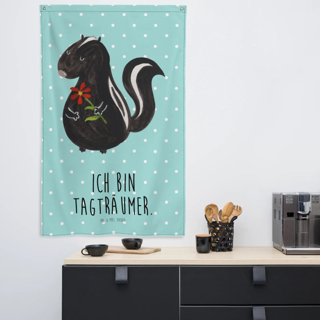 Wandteppich Stinktier Blume Tapestry, Dekoration, Textil-Kunst, Boho, Kinderzimmer Wand, Kinderzimmer Wanddeko, Wand Deko, Kinderzimmer Deko, Wanddeko, Tapisserie, Wandbehang, Kinderzimmer, Wandtuch, Schmuck-Wandbehang, Wandteppich, Wandbild, Stinktier, Skunk, Raubtier, Stinker, Träume, verträumt, Dreams, Tagträumer, Wildtier, Stinki