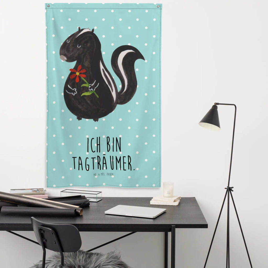 Wandteppich Stinktier Blume Tapestry, Dekoration, Textil-Kunst, Boho, Kinderzimmer Wand, Kinderzimmer Wanddeko, Wand Deko, Kinderzimmer Deko, Wanddeko, Tapisserie, Wandbehang, Kinderzimmer, Wandtuch, Schmuck-Wandbehang, Wandteppich, Wandbild, Stinktier, Skunk, Raubtier, Stinker, Träume, verträumt, Dreams, Tagträumer, Wildtier, Stinki