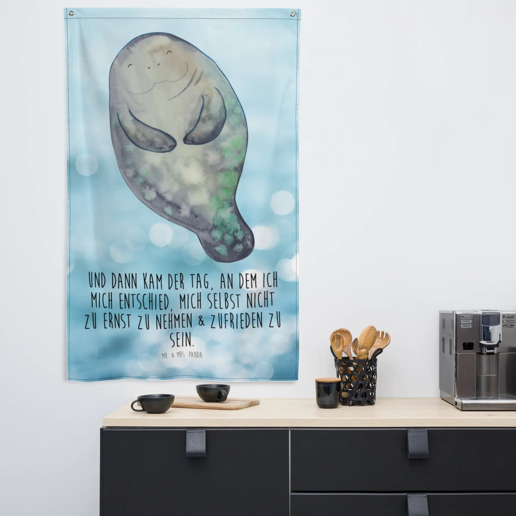 Wandteppich Seekuh happy Wandbild, Schmuck-Wandbehang, Wandteppich, Textil-Kunst, Tapisserie, Wandtuch, Kinderzimmer Wand, Kinderzimmer Wanddeko, Wand Deko, Boho, Wandbehang, Kinderzimmer Deko, Tapestry, Meer, Urlaub, Meerestiere, Seekuh, Freundin, Neuanfang, Respekt, Seekühe, Liebeskummer, Neustart, Achtsamkeit, Zufrieden, Selbstliebe