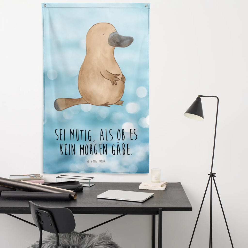 Tapestry platypus courage Tapestry, Boho, Wall hanging, Decoration, Seafood, aquatic animals, ocean, sea, fish, shells, corals, reef, whale, narwhal, sea urchin, lobster, platypus, turtle, manatee, crocodile, orca, shrimp, gifts for seafood lovers, water world, underwater animals, underwater world, vacation, deep sea, seafood fans, gift ideas, seafood decoration, seafood posters, Raodtrip, motivation, brave, training, world trip, wisdom, Platypus, office, work, courage, new beginning, new start