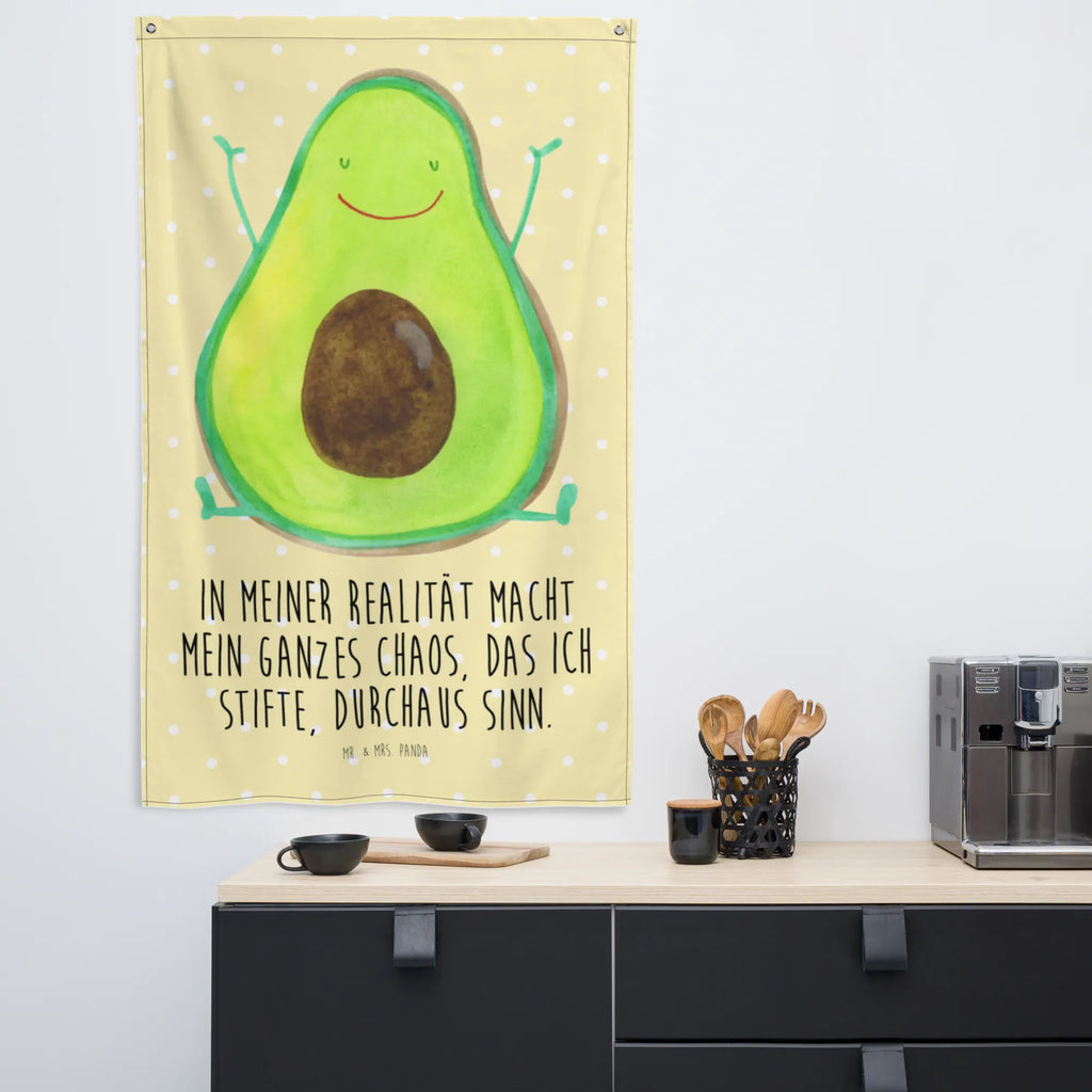 Wandteppich Avocado Happy Schmuck-Wandbehang, Wandteppich, Kinderzimmer Deko, Textil-Kunst, Wand Deko, Tapestry, Boho, Wandtuch, Wandbild, Kinderzimmer Wand, Tapisserie, Kinderzimmer Wanddeko, Wandbehang, Avocado, Veggie, Vegan, Gesund, Chaos