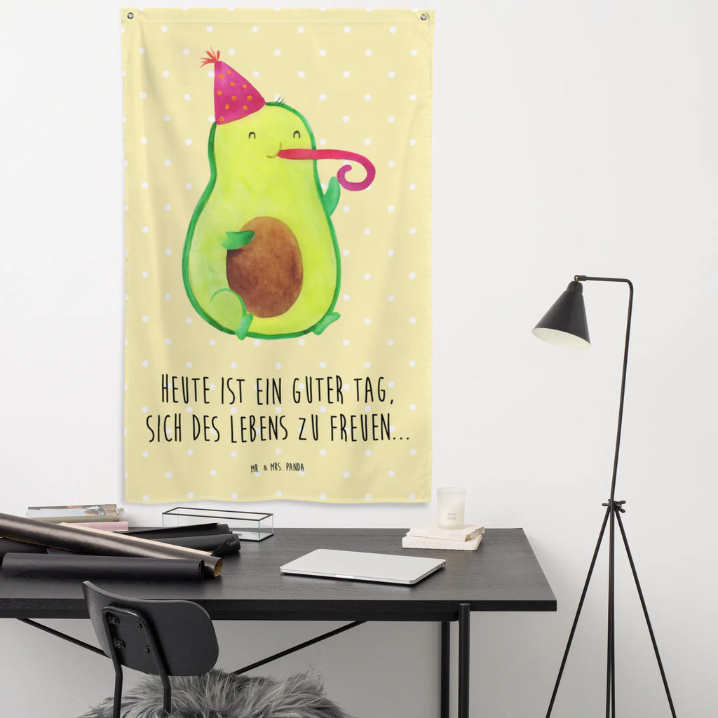 Wandteppich Avocado Partyhupe Wandbehang, Tapestry, Wandbild, Kinderzimmer, Wandtuch, Schmuck-Wandbehang, Kinderzimmer Deko, Textil-Kunst, Dekoration, Wand Deko, Tapisserie, Kinderzimmer Wand, Kinderzimmer Wanddeko, Wanddeko, Wandteppich, Boho, Avocado, Veggie, Vegan, Gesund, Feier, Geburtstag, Fete, Gute Laune, Tröte, Feierlichkeit, Party
