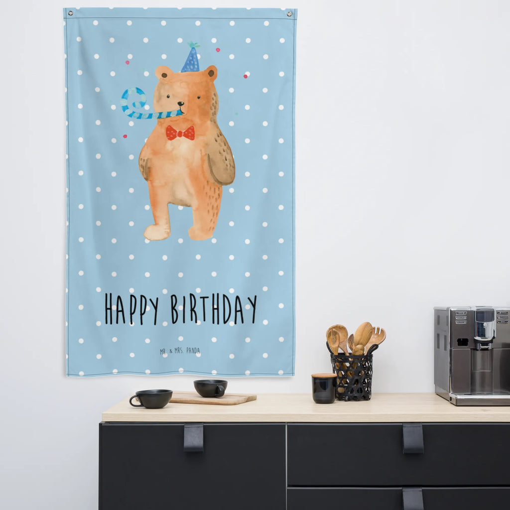 Tapestry bear Birthday Boho, Wall hanging, Tapestry, Decoration, bear, teddy, teddy bear, cuddly toy, Happy birthday