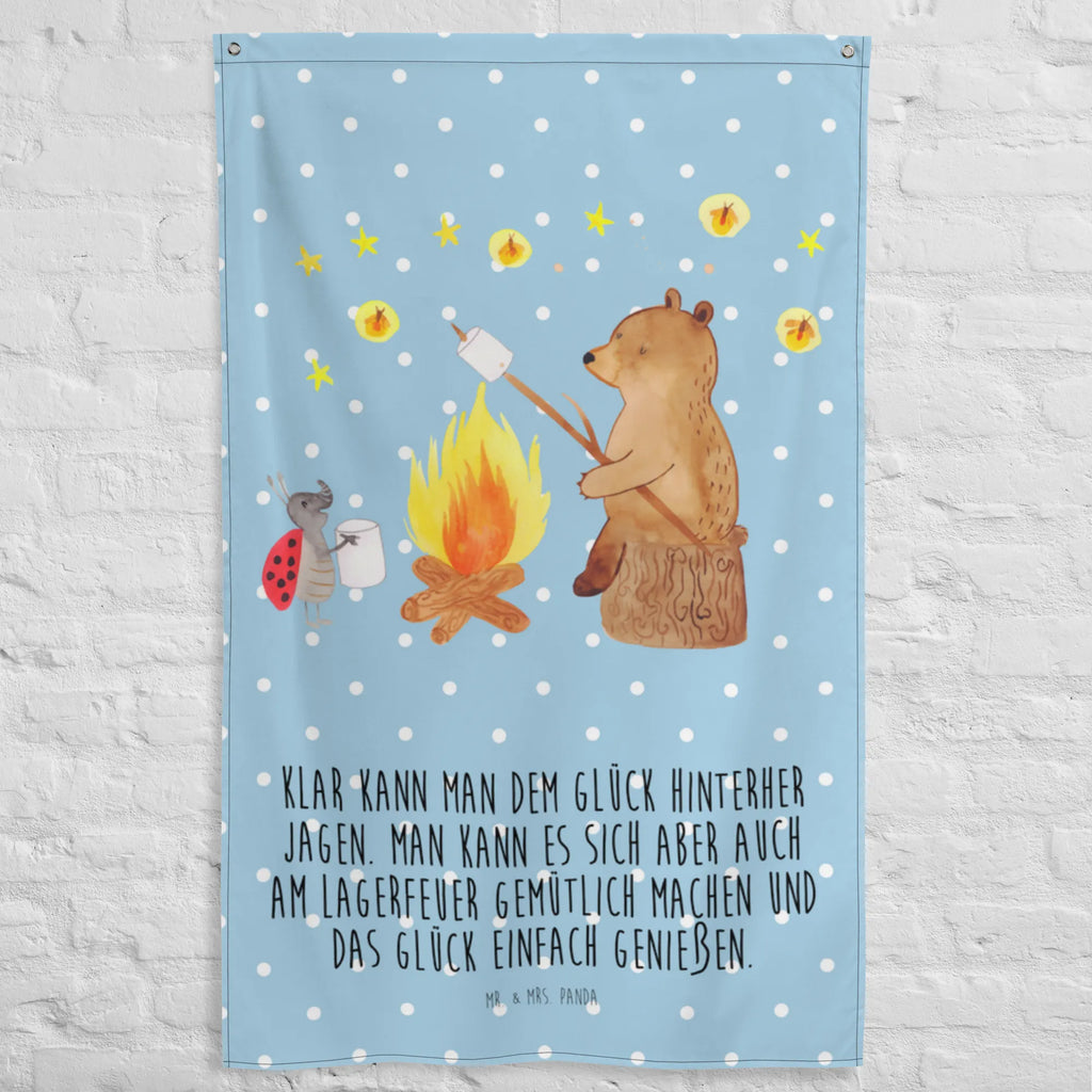 Tapestry Bear & Ladybird campfire Decoration, Tapestry, Boho, Wall hanging, bear, teddy, teddy bear, cuddly toy, Campfire