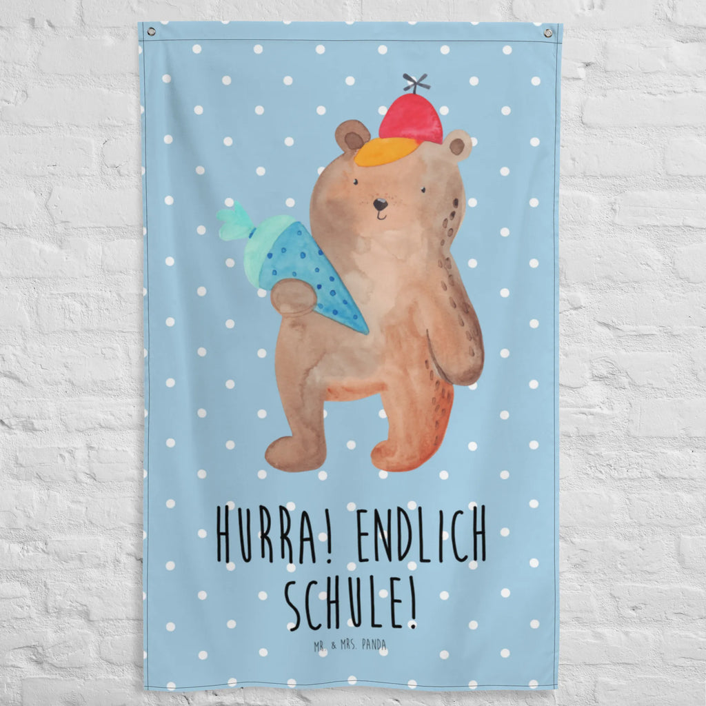 Tapestry bear School cone Tapestry, Wall hanging, Decoration, Boho, bear, teddy, teddy bear, cuddly toy, First day of school gift, Primary school, School enrolment gift, Starting school, School bag, School gift, Bear motif