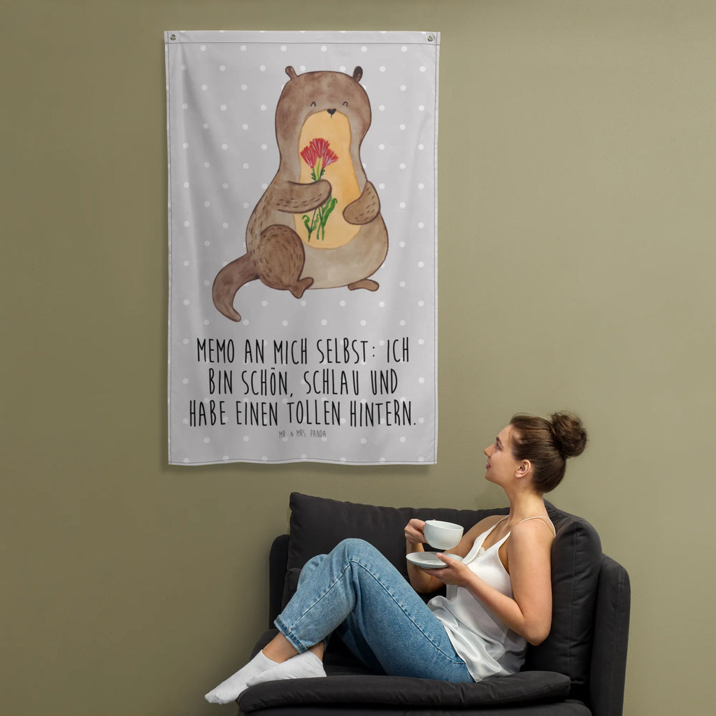 Wandteppich Otter Blumenstrauß Tapestry, Kinderzimmer, Wanddeko, Textil-Kunst, Kinderzimmer Wand, Kinderzimmer Wanddeko, Wandbehang, Kinderzimmer Deko, Boho, Tapisserie, Wandbild, Schmuck-Wandbehang, Wandteppich, Dekoration, Wand Deko, Wandtuch, Otter, Fischotter, Seeotter, Otter Seeotter See Otter