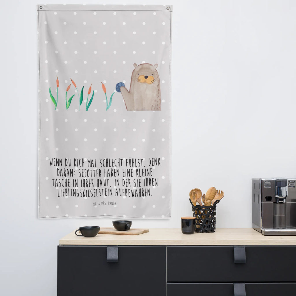 Wandteppich Otter mit Stein Wandbehang, Wandteppich, Tapisserie, Wandbild, Kinderzimmer Wand, Dekoration, Wand Deko, Wandtuch, Boho, Schmuck-Wandbehang, Kinderzimmer Deko, Kinderzimmer, Textil-Kunst, Tapestry, Kinderzimmer Wanddeko, Wanddeko, Otter, Fischotter, Seeotter, Otter Seeotter See Otter