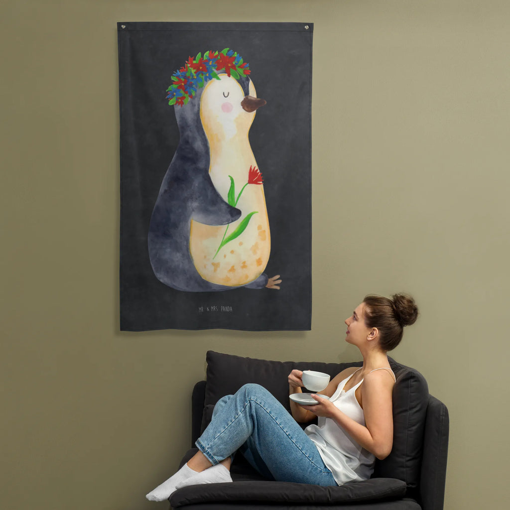 Wandteppich Pinguin Blumenkranz Kinderzimmer, Kinderzimmer Wand, Tapestry, Kinderzimmer Deko, Wandbild, Wandbehang, Dekoration, Kinderzimmer Wanddeko, Wandteppich, Boho, Schmuck-Wandbehang, Tapisserie, Wanddeko, Textil-Kunst, Wandtuch, Wand Deko, Pinguin, Lebenslust, Blumenkranz, Geschenkidee, Wünsche, Pinguine, Ziele, Leben, Liebeskummer, Lebensziele, Universum, Motivation