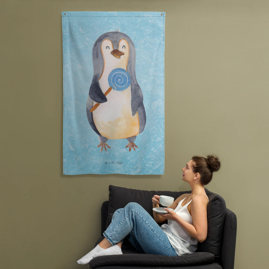 Wandteppich Pinguin Lolli Wand Deko, Kinderzimmer Wanddeko, Tapestry, Kinderzimmer, Wandbild, Kinderzimmer Wand, Boho, Textil-Kunst, Wandteppich, Wandtuch, Dekoration, Schmuck-Wandbehang, Kinderzimmer Deko, Tapisserie, Wanddeko, Wandbehang, Pinguin, Blödsinn, Lolli, Rebell, Pinguine, Rabauke, Spruch, Gauner, Ganove, Süßigkeiten