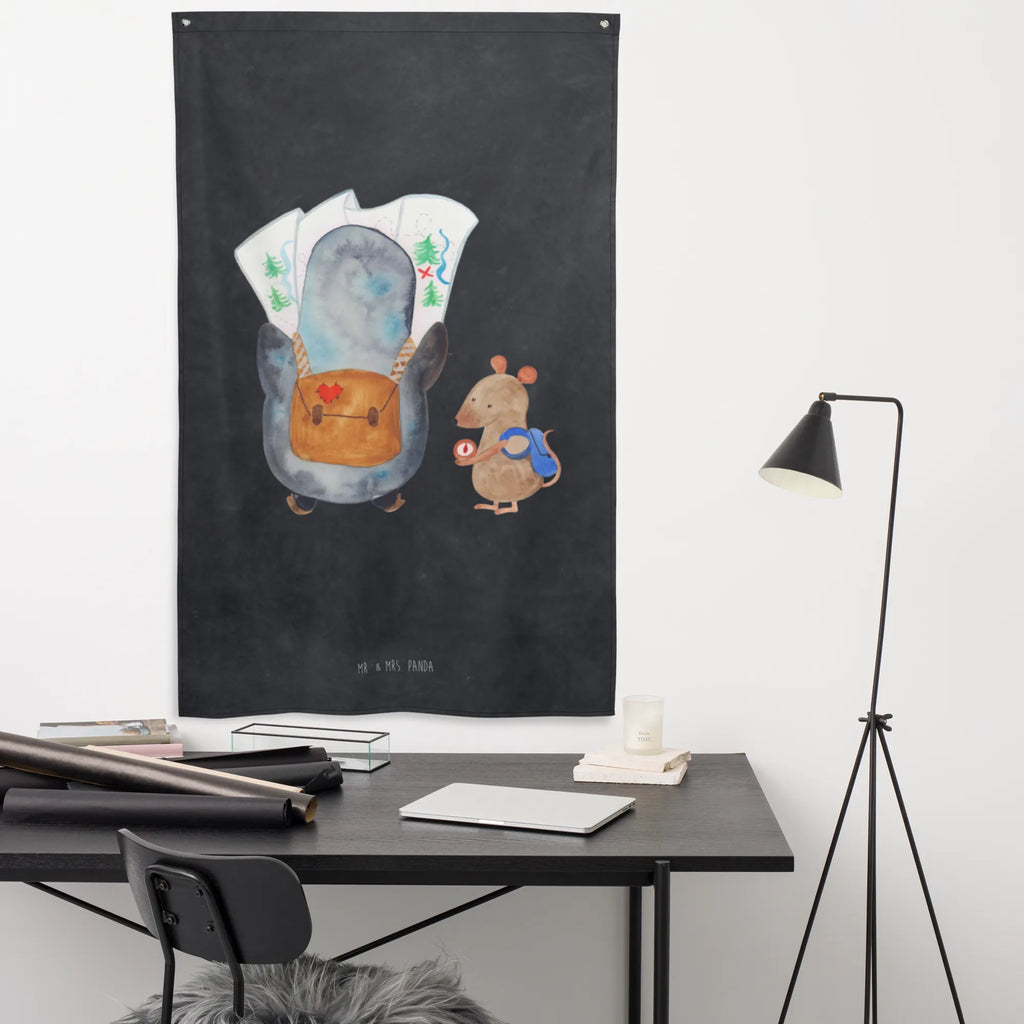 Wandteppich Pinguin & Maus Wanderer Kinderzimmer Wand, Schmuck-Wandbehang, Tapisserie, Kinderzimmer Wanddeko, Kinderzimmer Deko, Textil-Kunst, Wanddeko, Wandbehang, Kinderzimmer, Boho, Wand Deko, Tapestry, Wandteppich, Wandtuch, Wandbild, Dekoration, Pinguin, Wanderlust, wandern, Roadtrip, Abenteurer, Ausflug, Pinguine, Abenteuer