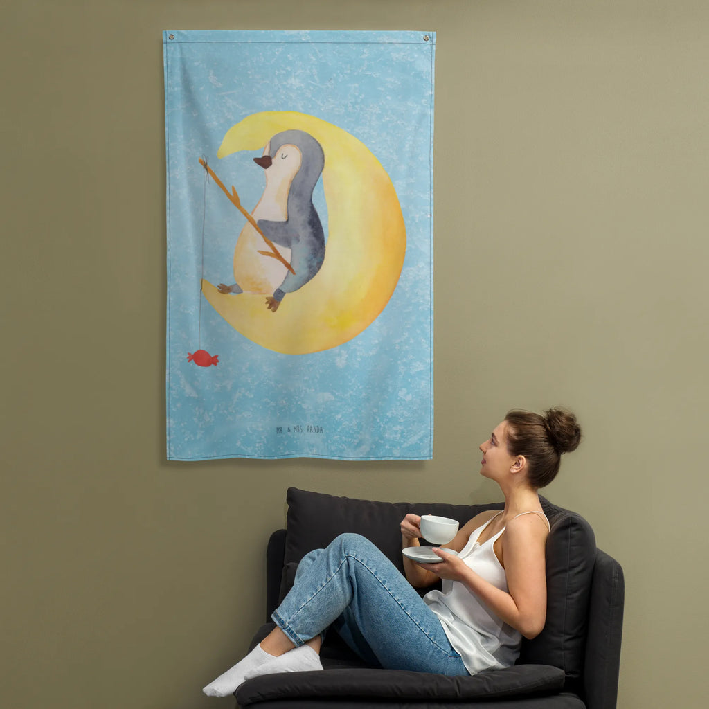 Wandteppich Pinguin Mond Wandtuch, Wandbild, Kinderzimmer Wand, Schmuck-Wandbehang, Tapestry, Boho, Kinderzimmer Wanddeko, Kinderzimmer Deko, Textil-Kunst, Wandteppich, Wand Deko, Tapisserie, Wandbehang, Pinguin, Einschlafen, Gästezimmer, Schlafstörungen, schlafen, Spruch, Pinguine, Nachtruhe, Schlafzimmer