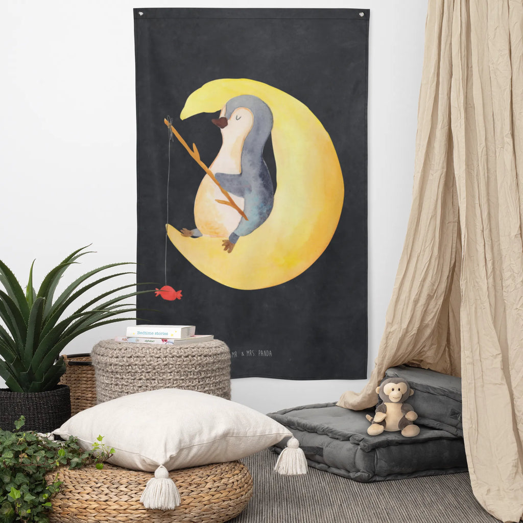 Wandteppich Pinguin Mond Wandtuch, Wandbild, Kinderzimmer Wand, Schmuck-Wandbehang, Tapestry, Boho, Kinderzimmer Wanddeko, Kinderzimmer Deko, Textil-Kunst, Wandteppich, Wand Deko, Tapisserie, Wandbehang, Pinguin, Einschlafen, Gästezimmer, Schlafstörungen, schlafen, Spruch, Pinguine, Nachtruhe, Schlafzimmer