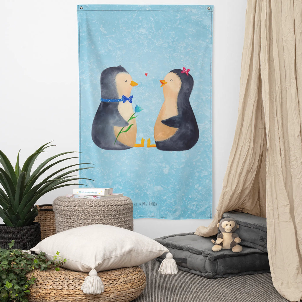 Wandteppich Pinguin Pärchen Wandbild, Kinderzimmer, Wand Deko, Dekoration, Boho, Wanddeko, Wandbehang, Kinderzimmer Wand, Kinderzimmer Wanddeko, Schmuck-Wandbehang, Textil-Kunst, Kinderzimmer Deko, Tapestry, Tapisserie, Wandtuch, Wandteppich, Pinguin, Pinguine, Hochzeitstag, Hochzeit, Liebesbeweis, Liebe, Verlobung, Jahrestag, große Liebe, Hochzeitsgeschenk, Liebesgeschenk, Traumpaar, Liebespaar