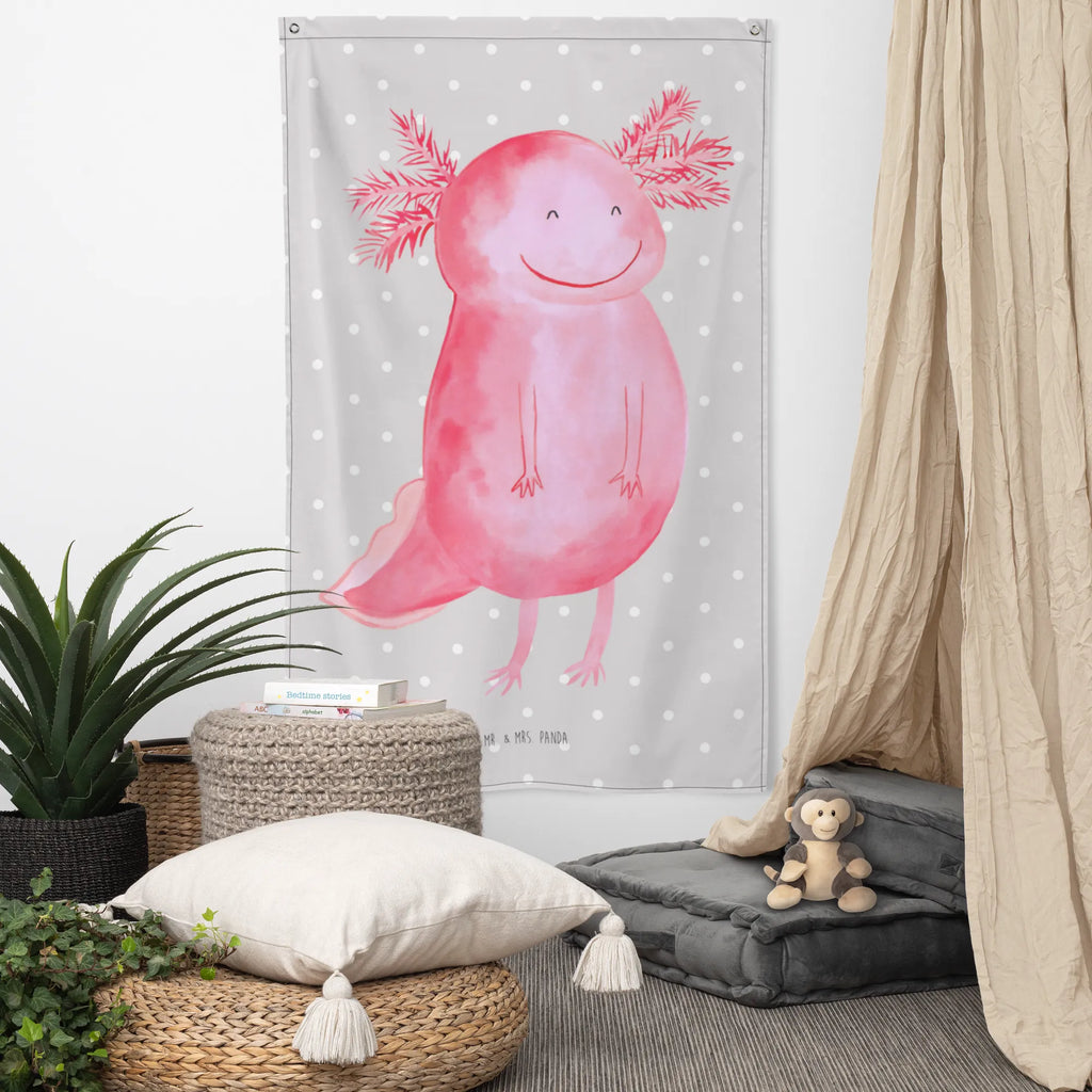 Wandteppich Axolotl glücklich Kinderzimmer, Schmuck-Wandbehang, Textil-Kunst, Tapestry, Dekoration, Wand Deko, Kinderzimmer Wand, Wandteppich, Kinderzimmer Wanddeko, Wanddeko, Kinderzimmer Deko, Wandbehang, Tapisserie, Wandtuch, Boho, Wandbild, Axolotl, Molch, gute Laune, Schwanzlurch, Lurche, Motivation, Axolot, Lurch