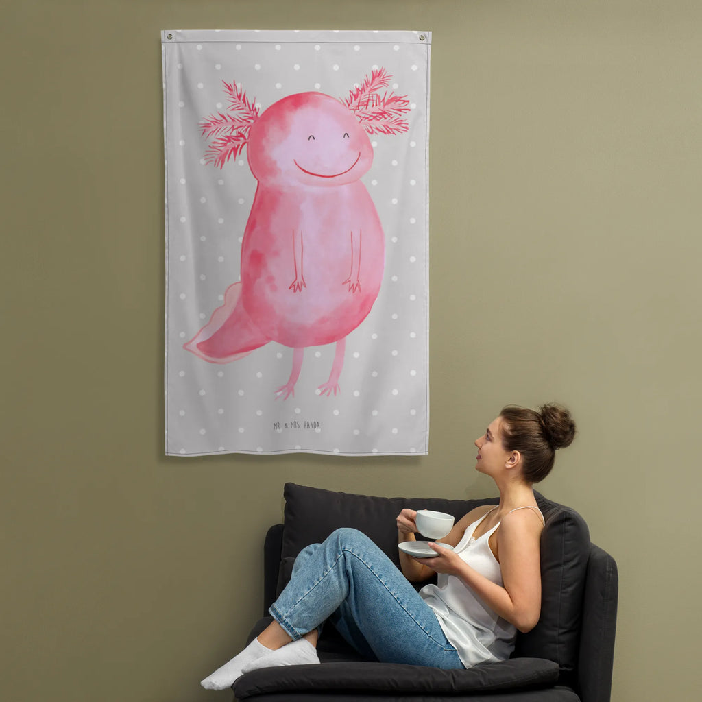 Wandteppich Axolotl glücklich Kinderzimmer, Schmuck-Wandbehang, Textil-Kunst, Tapestry, Dekoration, Wand Deko, Kinderzimmer Wand, Wandteppich, Kinderzimmer Wanddeko, Wanddeko, Kinderzimmer Deko, Wandbehang, Tapisserie, Wandtuch, Boho, Wandbild, Axolotl, Molch, gute Laune, Schwanzlurch, Lurche, Motivation, Axolot, Lurch