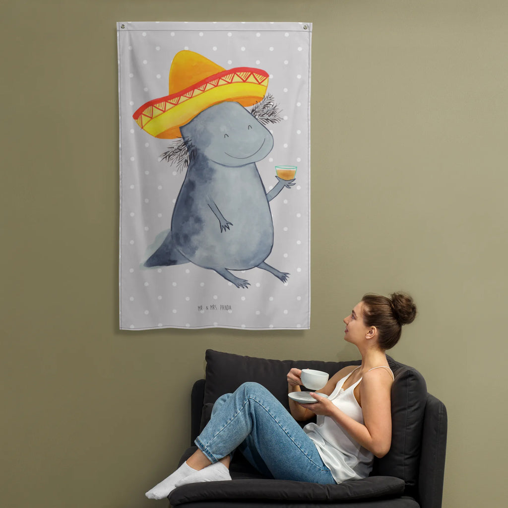 Tapestry axolotl tequila Decoration, Wall hanging, Tapestry, Boho, Axolotl, Axelotl, marine animals, Mexican walking fish, salamander, Axolot, Motivation, Amphibian, Fire Dragon, Fire Salamander, Mexico, Tequila, Saying, Sombrero, Lemon, Tail Lurch