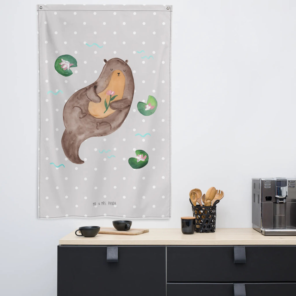 Tapestry otter Water Lily Wandbehang, Kinderzimmer Deko, Tapisserie, Kinderzimmer Wand, Tapestry, Schmuck-Wandbehang, Wandtuch, Wand Deko, Kinderzimmer Wanddeko, Boho, Wandteppich, Textil-Kunst, Wandbild, Otter, Fischotter, Seeotter, Otter Seeotter See Otter