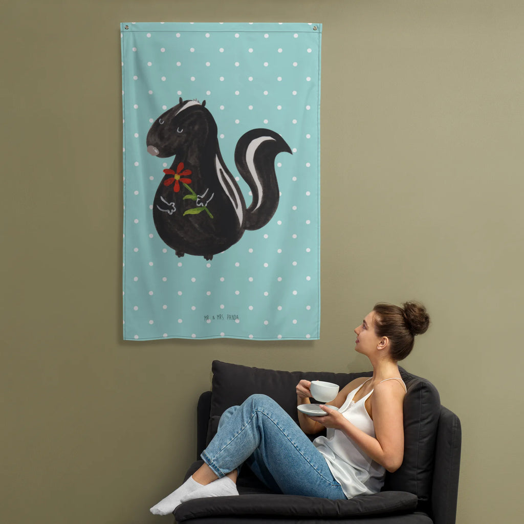 Wandteppich Stinktier Blume Tapestry, Dekoration, Textil-Kunst, Boho, Kinderzimmer Wand, Kinderzimmer Wanddeko, Wand Deko, Kinderzimmer Deko, Wanddeko, Tapisserie, Wandbehang, Kinderzimmer, Wandtuch, Schmuck-Wandbehang, Wandteppich, Wandbild, Stinktier, Skunk, Raubtier, Stinker, Träume, verträumt, Dreams, Tagträumer, Wildtier, Stinki