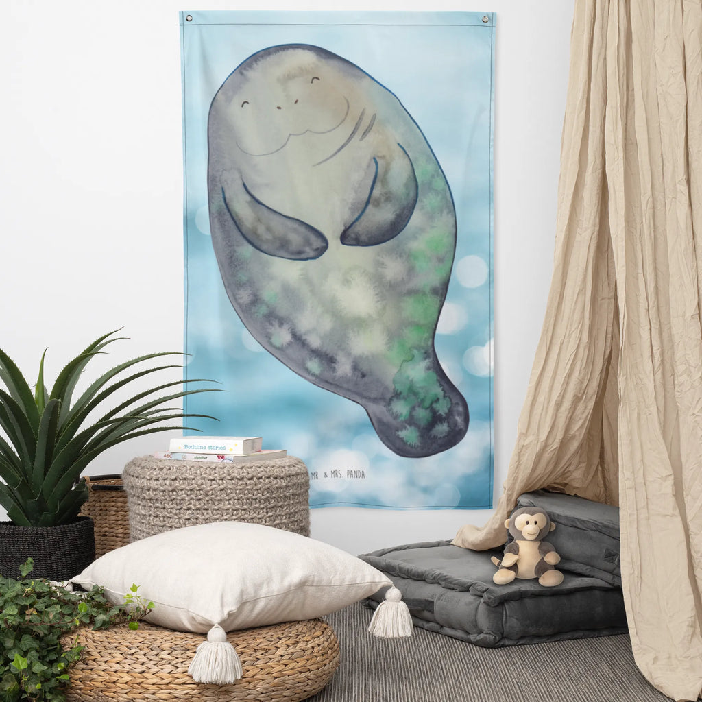 Wandteppich Seekuh happy Wandbild, Schmuck-Wandbehang, Wandteppich, Textil-Kunst, Tapisserie, Wandtuch, Kinderzimmer Wand, Kinderzimmer Wanddeko, Wand Deko, Boho, Wandbehang, Kinderzimmer Deko, Tapestry, Meer, Urlaub, Meerestiere, Seekuh, Freundin, Neuanfang, Respekt, Seekühe, Liebeskummer, Neustart, Achtsamkeit, Zufrieden, Selbstliebe