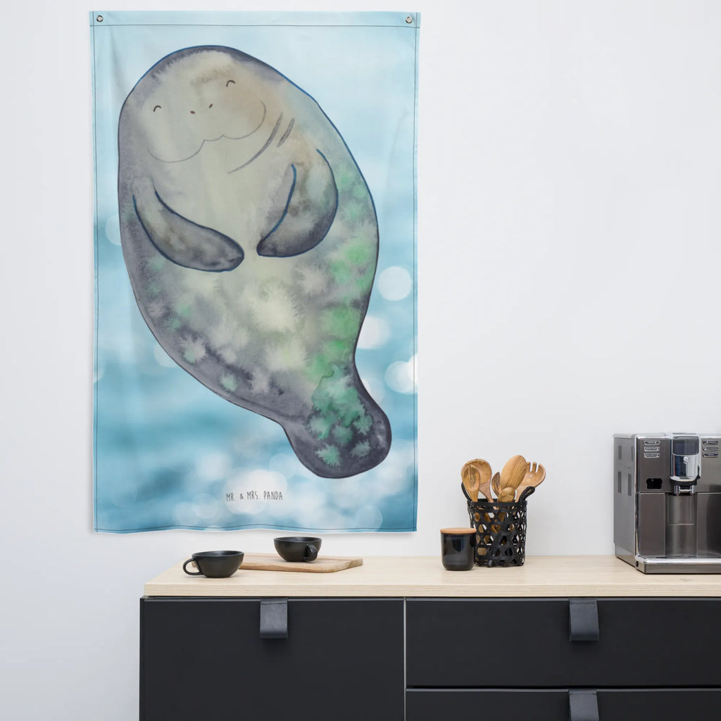 Wandteppich Seekuh happy Wandbild, Schmuck-Wandbehang, Wandteppich, Textil-Kunst, Tapisserie, Wandtuch, Kinderzimmer Wand, Kinderzimmer Wanddeko, Wand Deko, Boho, Wandbehang, Kinderzimmer Deko, Tapestry, Meer, Urlaub, Meerestiere, Seekuh, Freundin, Neuanfang, Respekt, Seekühe, Liebeskummer, Neustart, Achtsamkeit, Zufrieden, Selbstliebe