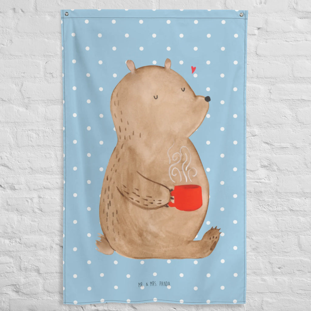 Wandteppich Bär Kaffee Wandbild, Tapestry, Tapisserie, Schmuck-Wandbehang, Kinderzimmer Wanddeko, Wandbehang, Textil-Kunst, Boho, Wandtuch, Wandteppich, Kinderzimmer Deko, Kinderzimmer Wand, Wand Deko, Teddy, Bär, Teddybär, Coffee, Welt Retten, Motivation, Bären, Guten Morgen, Welt Erobern, Morgenroutine, Kaffee